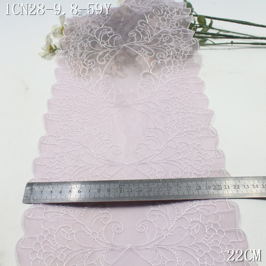 FREEDOMBEAUTY | [1pack] European retro roll grass pattern line mesh embroidery lace 22cm court dress neckline lace accessories