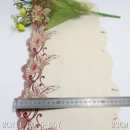 FREEDOMBEAUTY | Three-color mesh delicate butterfly flower embroidered lace, classical clothing curtain sofa cushion lace accessories