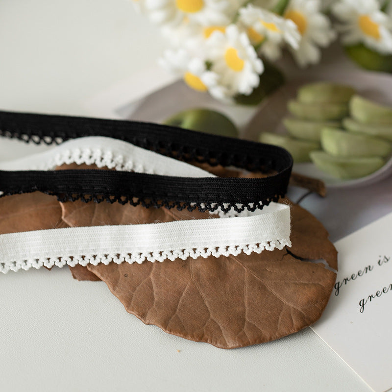 FREEDOMBEAUTY | Factory Direct 1.0CM Small Triangular Bud Elastic Lace Elastic Band, Women's Underwear Embossing Decorative Bud Belt