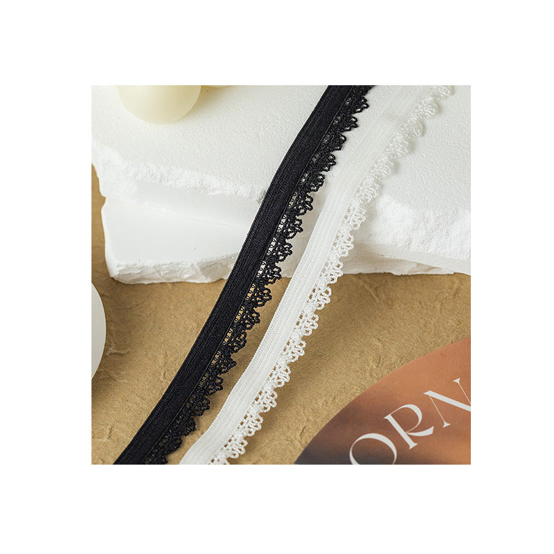 FREEDOMBEAUTY | Factory direct 1.0/1. 3CM elastic nylon bud belt black and white spot women's underwear pressing edge waist elastic
