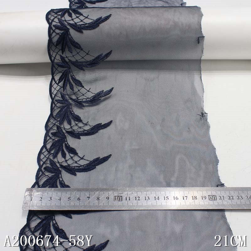 FREEDOMBEAUTY | Simple modern polyester thread leaf cluster embroidery lace, accessories wholesale DIY curtain accessories lace accessories