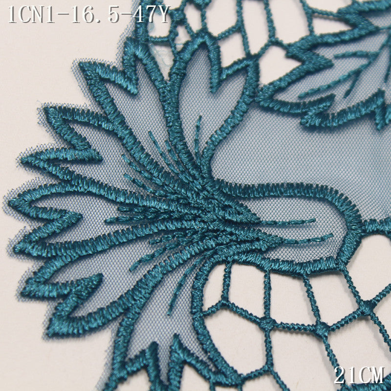 FREEDOMBEAUTY | Spot Navy blue light mesh yarn water-soluble embroidery lace retro flowers, stage clothing accessories lace accessories