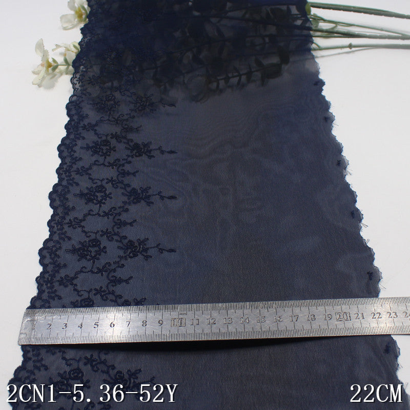 FREEDOMBEAUTY | Indigo chiffon mesh embroidery lace, spot wholesale children's neckline baby clothes lace accessories