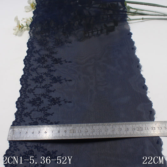 FREEDOMBEAUTY | Indigo chiffon mesh embroidery lace, spot wholesale children's neckline baby clothes lace accessories