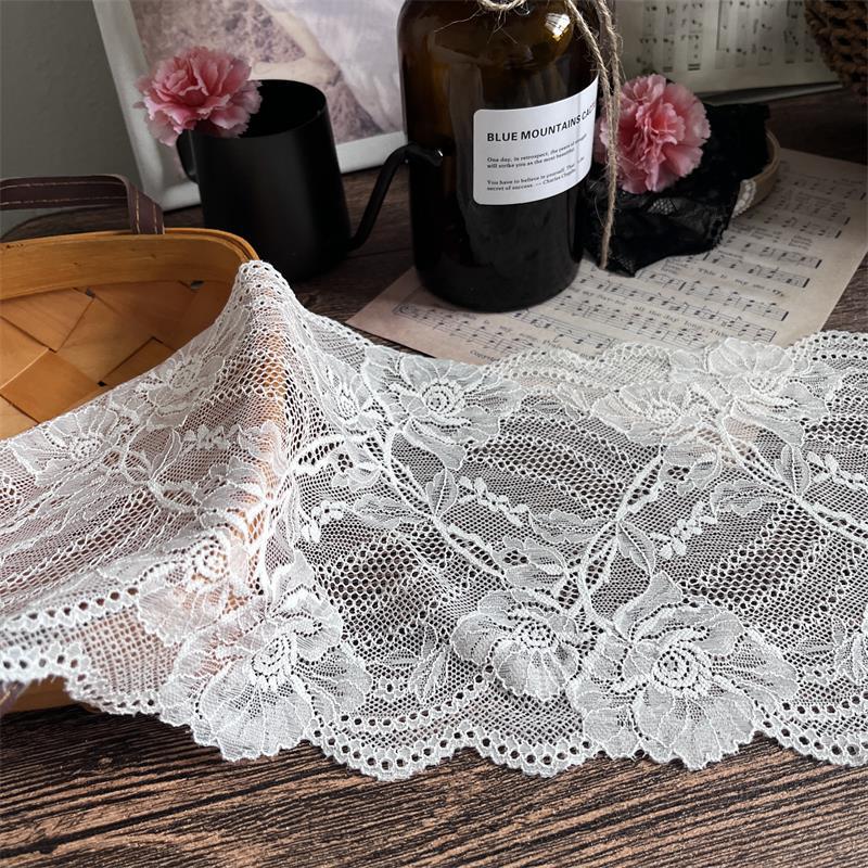 FREEDOMBEAUTY | Black lace lace accessories imported DIY fabric flower skirt lining extended wide elastic engraved lace fabric cloth