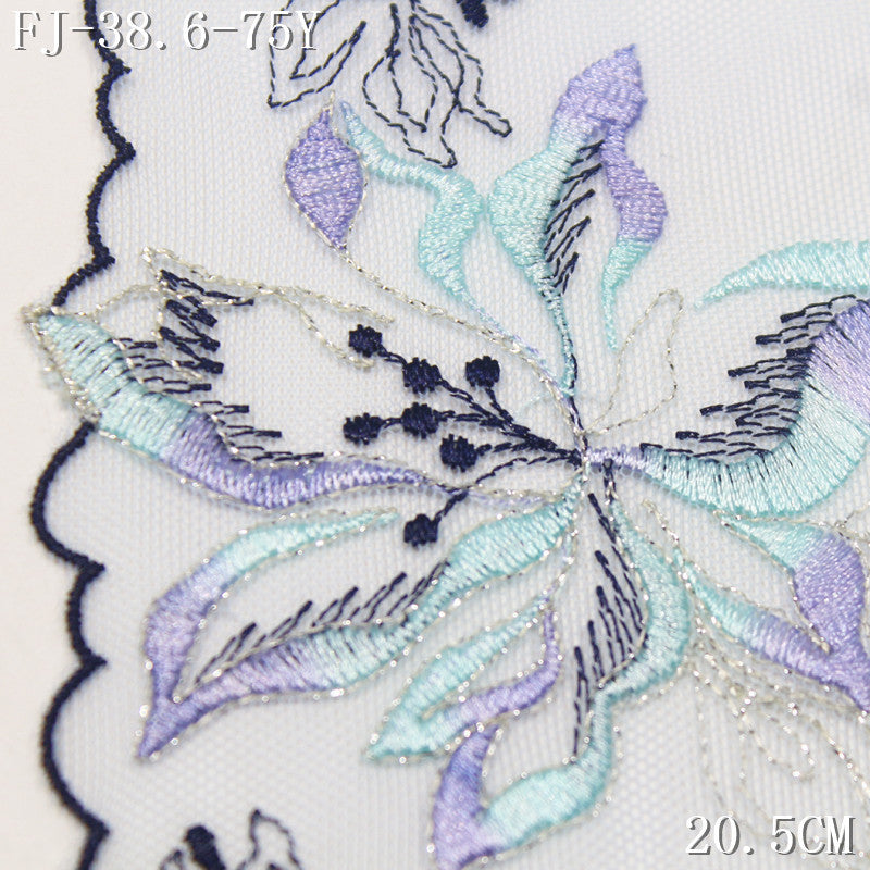 FREEDOMBEAUTY |  Dream Fairy Two-Color Gold Thread Flower Mesh Embroidery Lace, Hanfu Skirt DIY Dress Lace Accessories