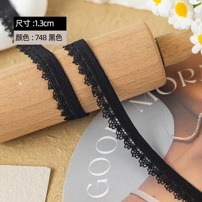 FREEDOMBEAUTY | Factory direct 1.0/1. 3CM elastic nylon bud belt black and white spot women's underwear pressing edge waist elastic