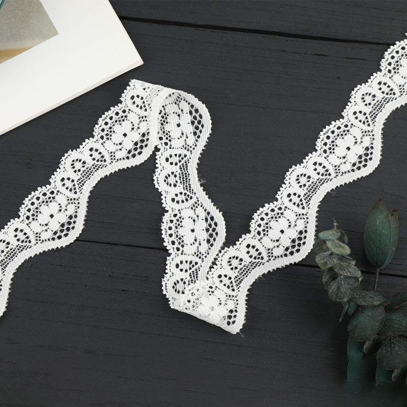 FREEDOMBEAUTY | [stretch] Nylon silk lace 4cm wavy lace edge, children's clothing small fresh lace accessories