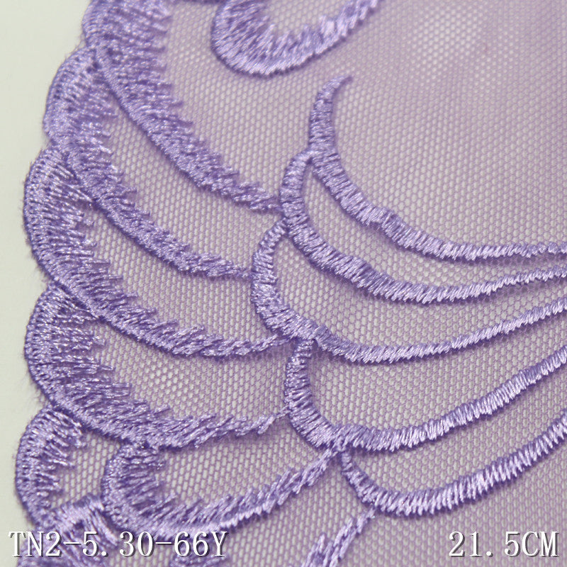 FREEDOMBEAUTY | Purple and red modern wing pattern mesh embroidery lace, clothing edge curtain lace accessories