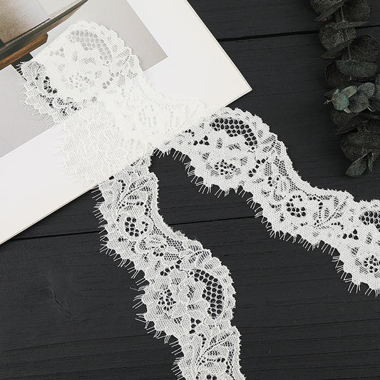 FREEDOMBEAUTY | [stretch] White hollow lace lace accessories, wavy lace edges, small fresh clothing home textile elastic lace accessories