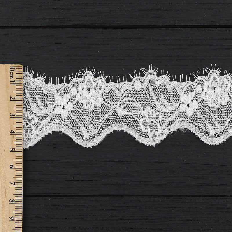 FREEDOMBEAUTY | [stretch] White warp knitted lace, elastic lace, exquisite wavy lace, home textile lace accessories
