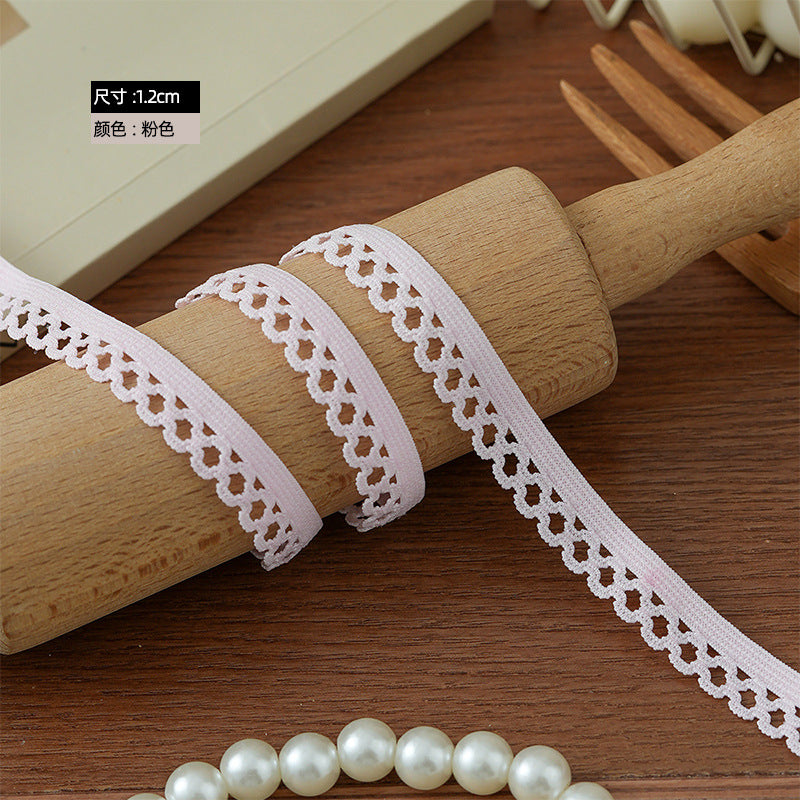 FREEDOMBEAUTY | Factory Direct 1.2CM Nylon Elastic Square Elastic Band DIY Color Spot Children's Underwear Ribbon