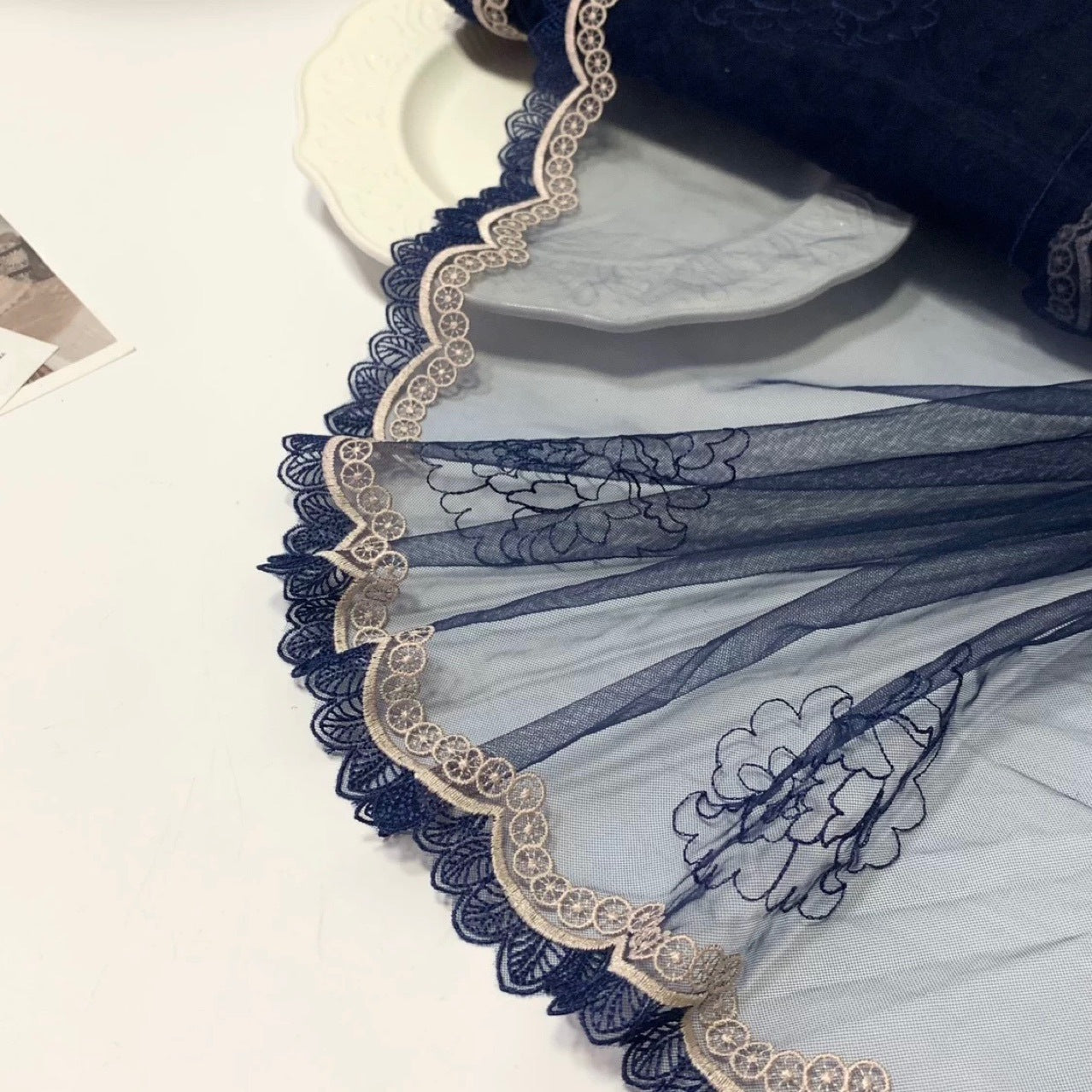 FREEDOMBEAUTY | Spot mesh positioning embroidery lace accessories decorative fabric design clothing DIY