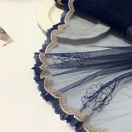 FREEDOMBEAUTY | Spot mesh positioning embroidery lace accessories decorative fabric design clothing DIY