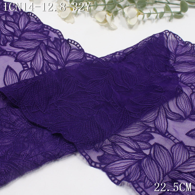 FREEDOMBEAUTY | Spot multi-color non-elastic mesh embroidery lace full leaf 22cm middle-aged clothing dress-up lace accessories