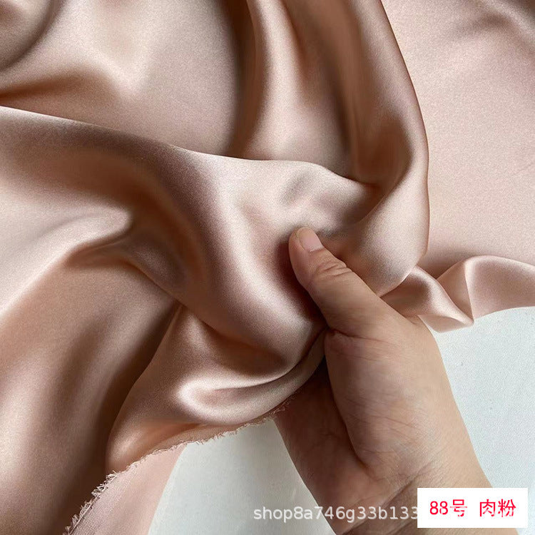 FREEDOMBEAUTY | 114 m width 16 mmi silk plain crepe satin clothing fabric 100 mulberry silk dress hair band eye mask fabric multi-color