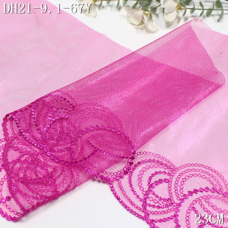 FREEDOMBEAUTY | [1Pack] Hot stamping light mesh yarn geometric simple graphics embroidery lace, performance clothes party decoration lace accessories