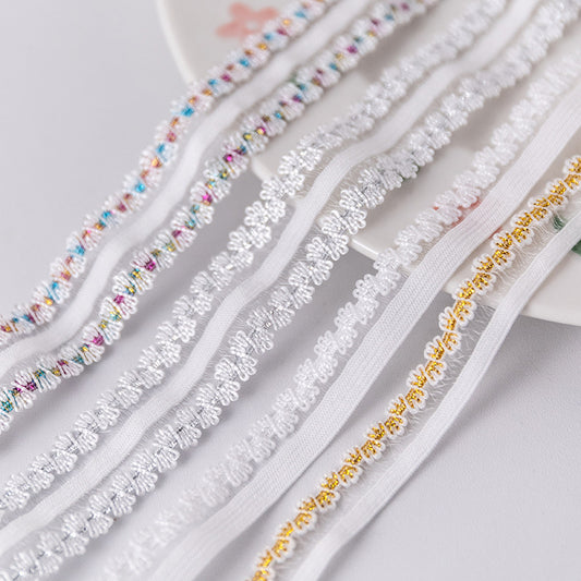 FREEDOMBEAUTY | Factory direct sales 1.2cm/2.2cm color nylon crown teeth elastic fish silk elastic band clothing underwear accessories