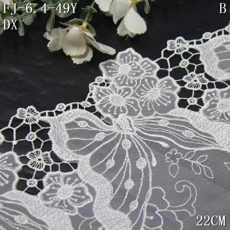 FREEDOMBEAUTY | [1Pack] French fairy air book, white butterfly floral element, water-soluble lace, dress, DIY lace accessories