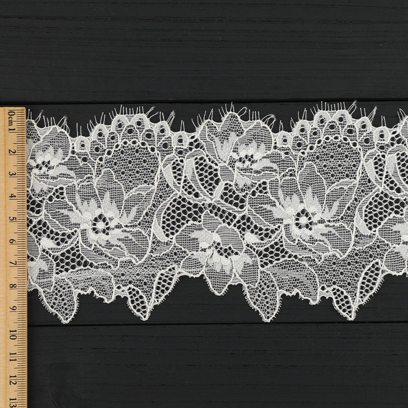 FREEDOMBEAUTY | [laser-cut lace] White nylon silk lace, elastic hollow lace weave, home textile clothing Lolita lace accessories