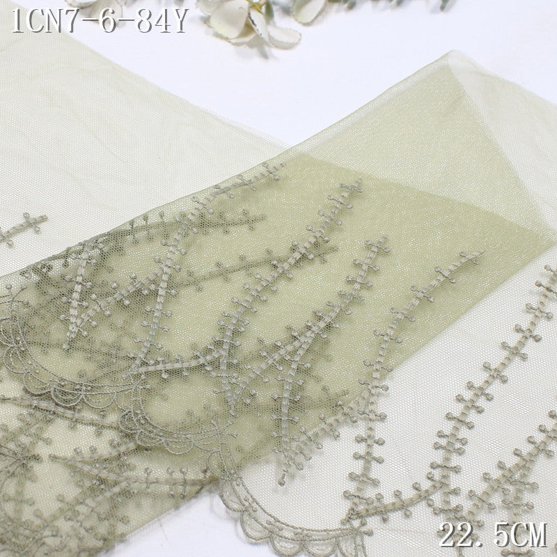 FREEDOMBEAUTY | 's simple grass single-wave light mesh embroidery lace, Mori clothing skirt hair accessories lace accessories