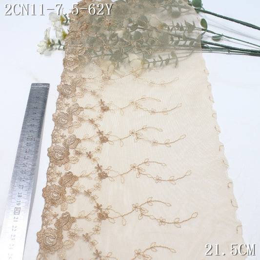 FREEDOMBEAUTY | Dark skin tone Japanese and Korean style exquisite small flower mesh embroidery lace, clothing underwear accessories lace accessories