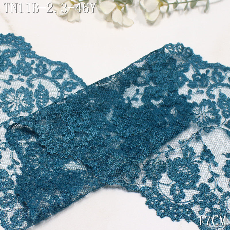 FREEDOMBEAUTY | [1Pack] Retro light mesh yarn bilateral flower embroidery lace 24cm clothing cheongsam home soft decoration lace accessories
