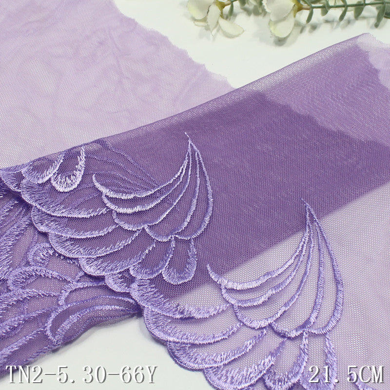 FREEDOMBEAUTY | Purple and red modern wing pattern mesh embroidery lace, clothing edge curtain lace accessories