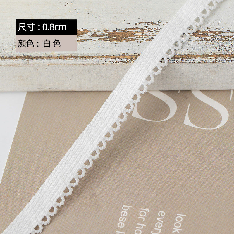 FREEDOMBEAUTY | Factory direct 0.8/1 fine bud nylon elastic band black and white spot women's underwear children's underwear edge band