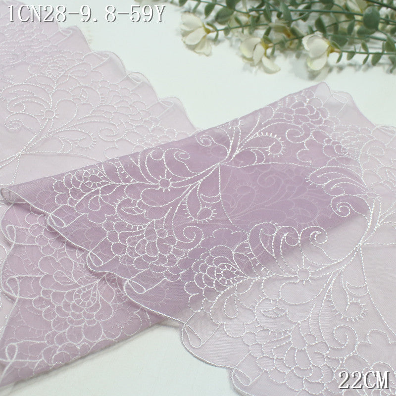 FREEDOMBEAUTY | [1pack] European retro roll grass pattern line mesh embroidery lace 22cm court dress neckline lace accessories