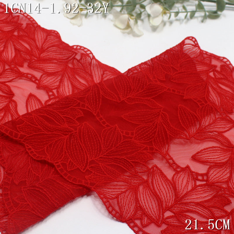 FREEDOMBEAUTY | Spot multi-color non-elastic mesh embroidery lace full leaf 22cm middle-aged clothing dress-up lace accessories