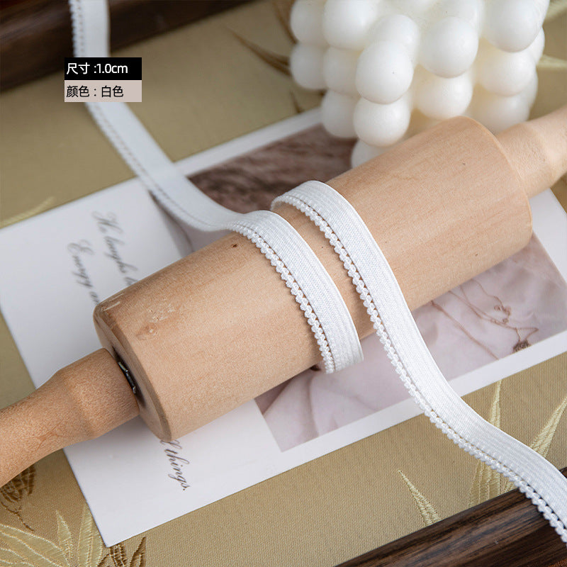 FREEDOMBEAUTY | Factory Direct 1.0CM Wavelet Wave Tip Bud Nylon Bud Belt DIY Women's Underwear Edge Press Elastic Ribbon