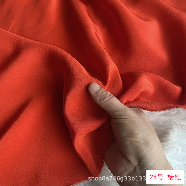 FREEDOMBEAUTY | 16 mmi solid color silk crepe fabric, matte mulberry silk crepe shirt dress lined with silk fabric