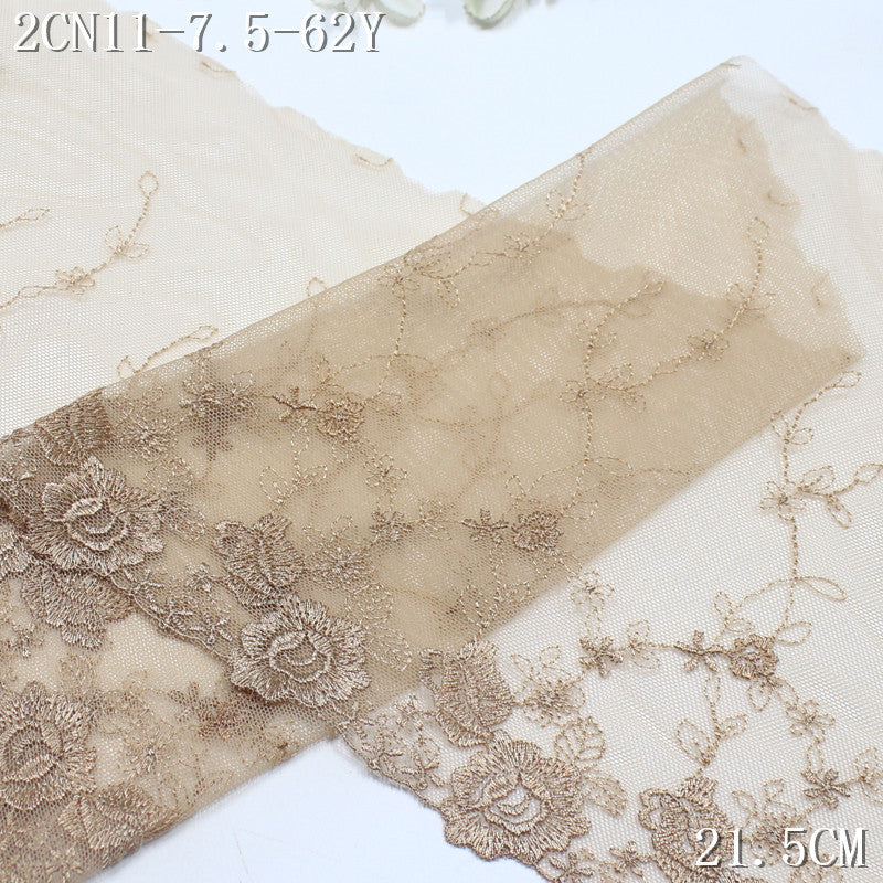 FREEDOMBEAUTY | Dark skin tone Japanese and Korean style exquisite small flower mesh embroidery lace, clothing underwear accessories lace accessories