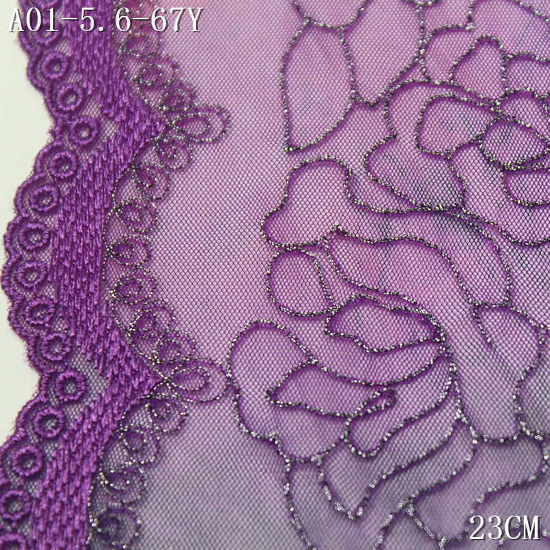 FREEDOMBEAUTY | Gold thread printed mesh embroidery lace retro pattern 23cm classical clothing cheongsam lace accessories
