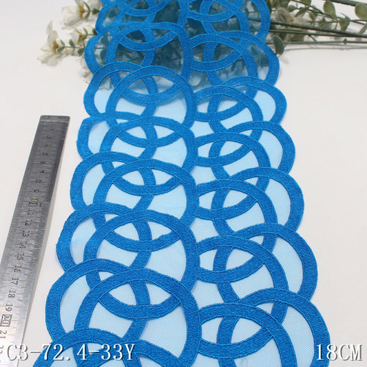 FREEDOMBEAUTY | [1Pack] Three-color mesh embroidery lace fashion staggered ring 18cm fashion underwear DIY lace lace accessories