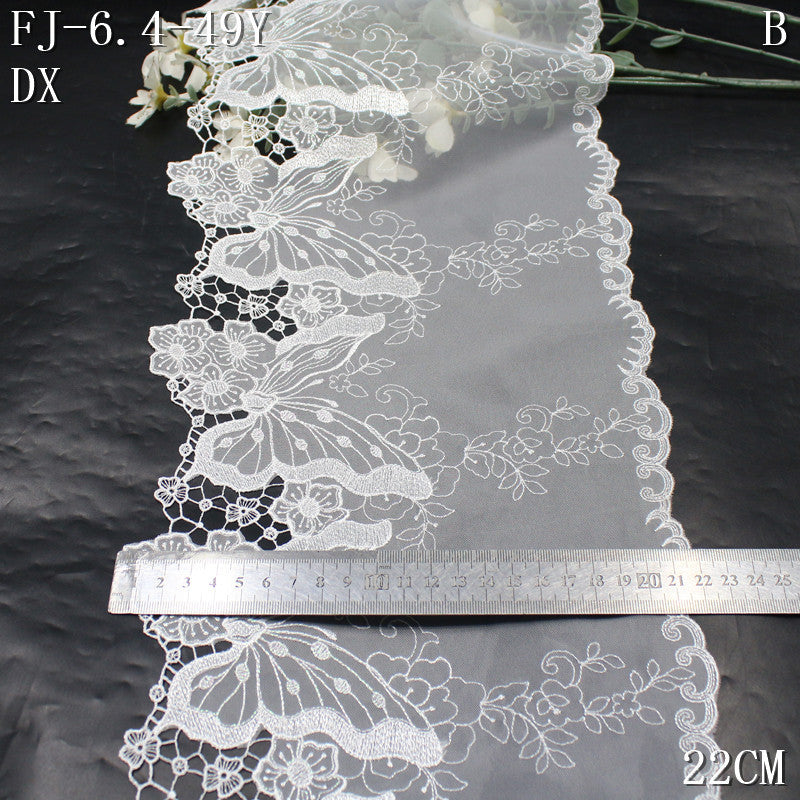 FREEDOMBEAUTY | [1Pack] French fairy air book, white butterfly floral element, water-soluble lace, dress, DIY lace accessories