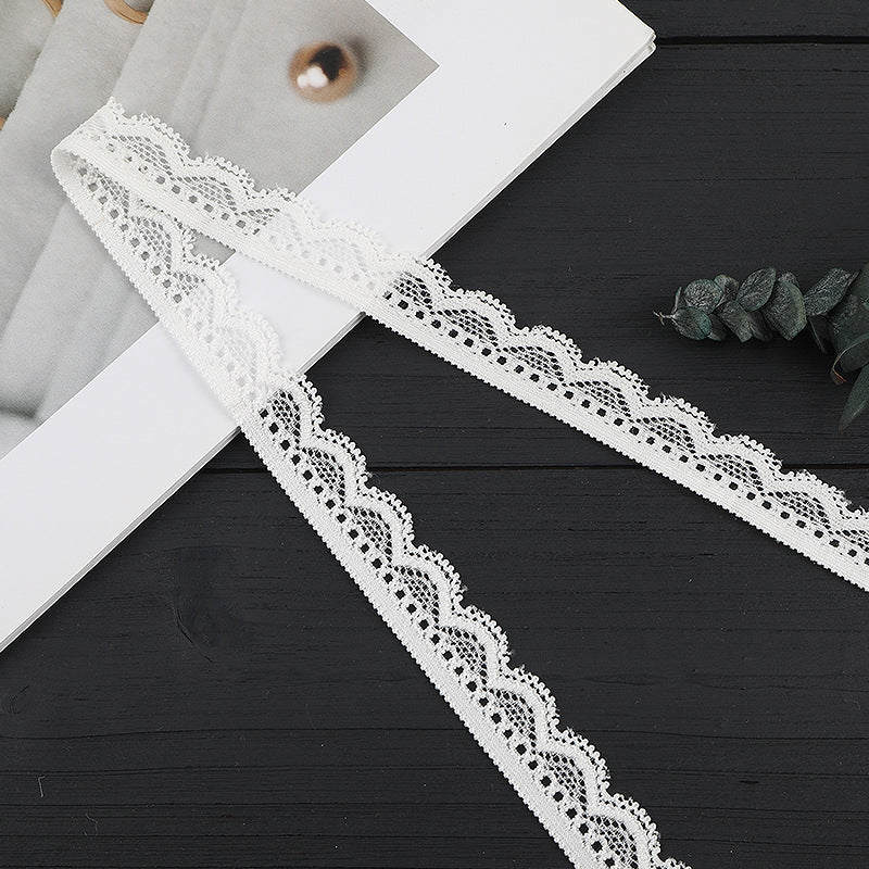 FREEDOMBEAUTY | [stretch] 1.5cm lace, warp knitted elastic lace small barcode, Lolita neckline cuffs lace accessories