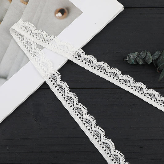 FREEDOMBEAUTY | [stretch] 1.5cm lace, warp knitted elastic lace small barcode, Lolita neckline cuffs lace accessories