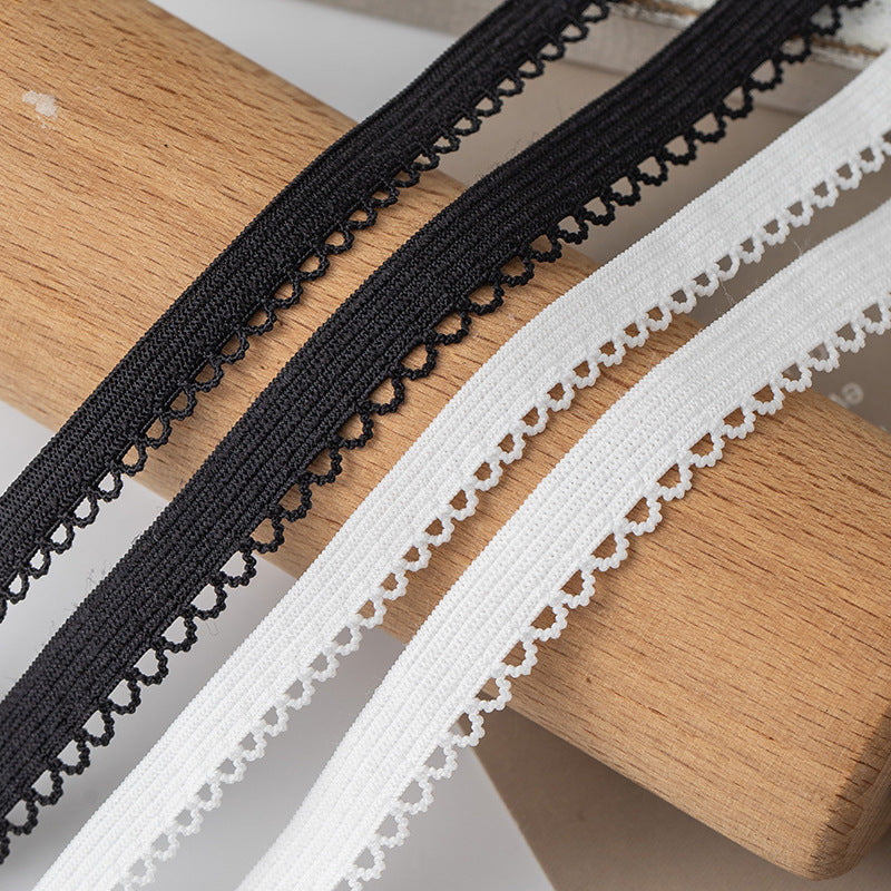 FREEDOMBEAUTY | Factory direct 0.8/1 fine bud nylon elastic band black and white spot women's underwear children's underwear edge band