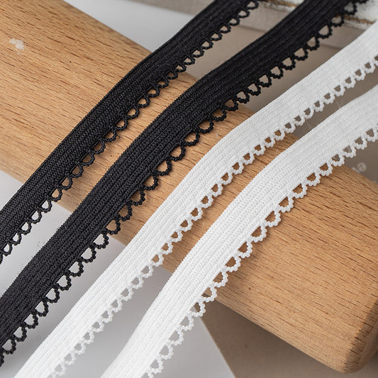 FREEDOMBEAUTY | Factory direct 0.8/1 fine bud nylon elastic band black and white spot women's underwear children's underwear edge band