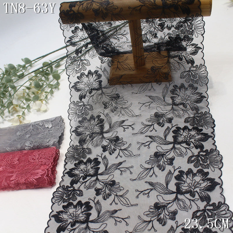 FREEDOMBEAUTY | [1Pack] Light mesh embroidery lace exquisite classical flowers, clothing handmade DIY backpack throw pillow lace accessories
