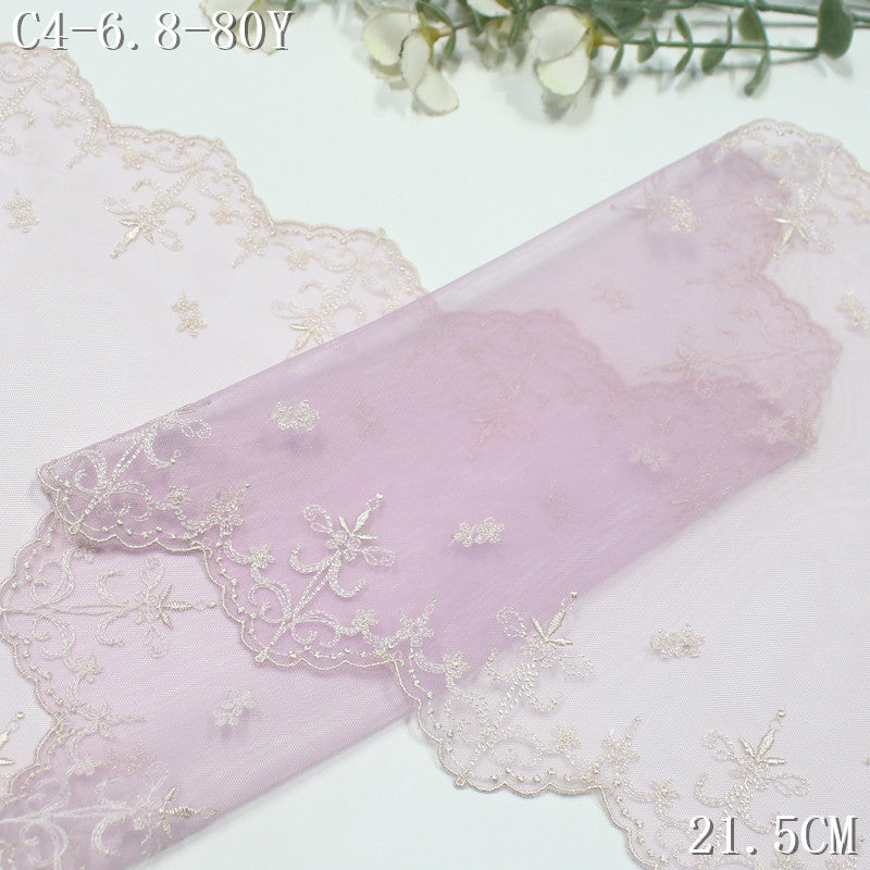 FREEDOMBEAUTY | Color mesh embroidery lace bilateral French pattern, Lolita skirt children's lace accessories
