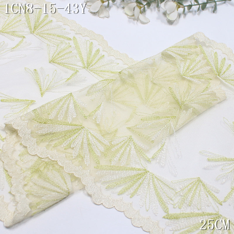 FREEDOMBEAUTY | [1Pack] Spring new shoots small fresh and tender yellow mesh embroidery lace, skirt dress DIY merchandise lace accessories