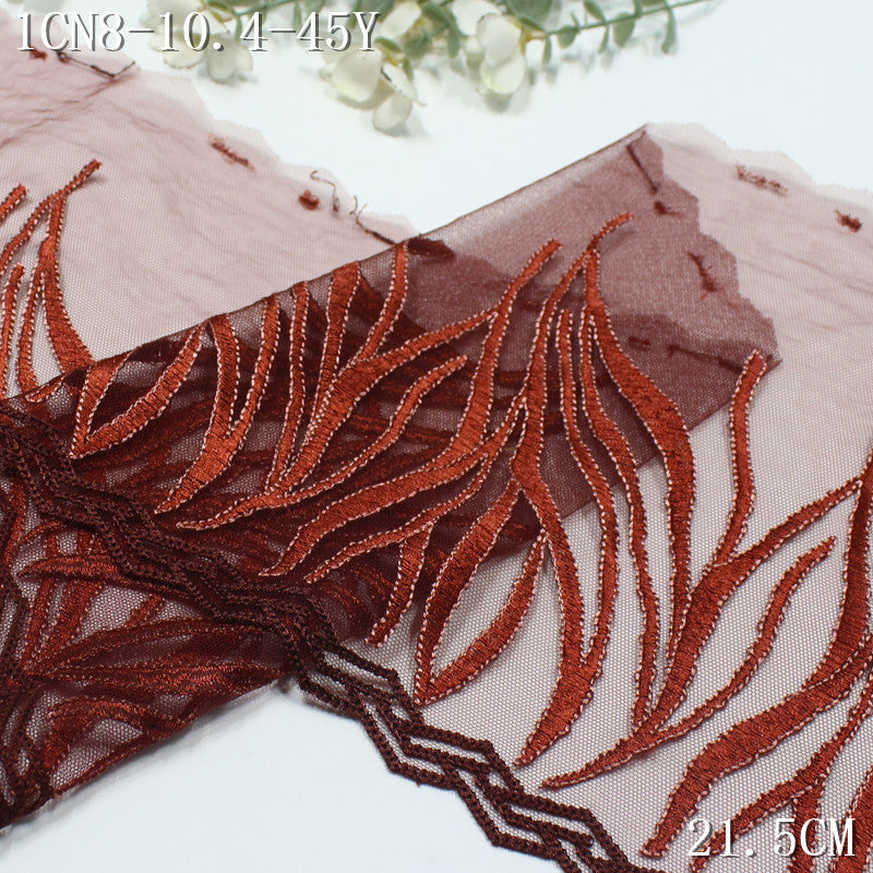 FREEDOMBEAUTY | Mahogany soft mesh embroidered lace branches, home textile curtain lace accessories