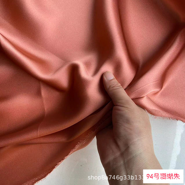 FREEDOMBEAUTY | 114 m width 16 mmi silk plain crepe satin clothing fabric 100 mulberry silk dress hair band eye mask fabric multi-color