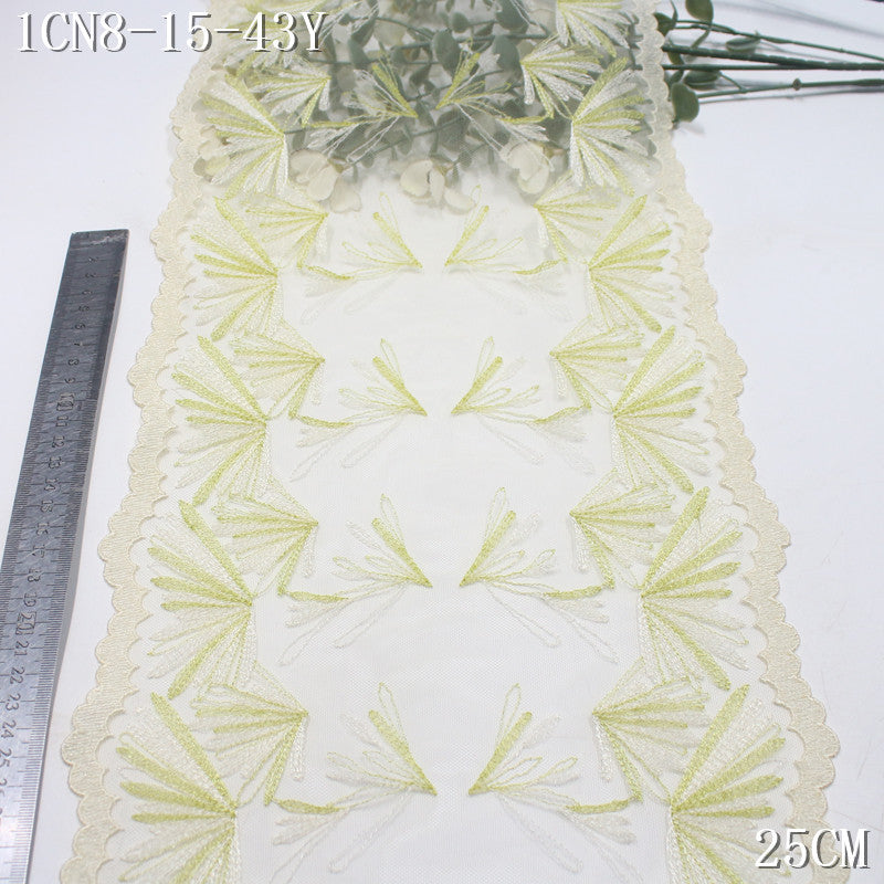 FREEDOMBEAUTY | [1Pack] Spring new shoots small fresh and tender yellow mesh embroidery lace, skirt dress DIY merchandise lace accessories