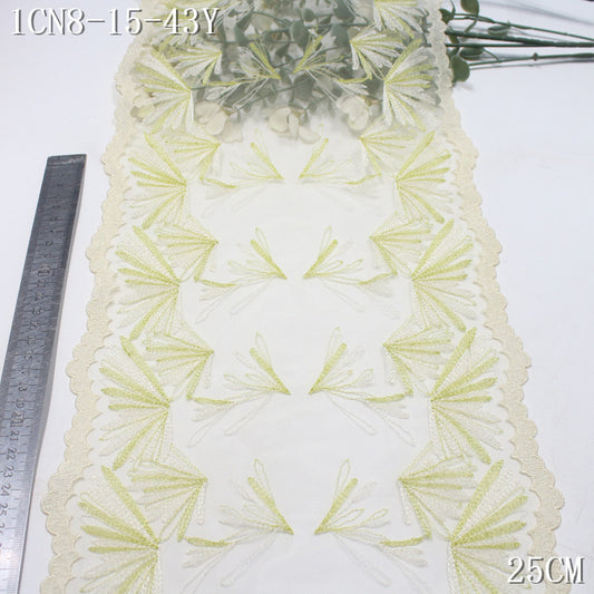 FREEDOMBEAUTY | [1Pack] Spring new shoots small fresh and tender yellow mesh embroidery lace, skirt dress DIY merchandise lace accessories