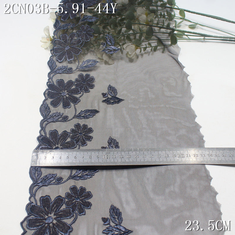 FREEDOMBEAUTY | Vintage Flower Black Mesh Embroidery Lace, Clothing Underwear Home Curtain Lace Accessories