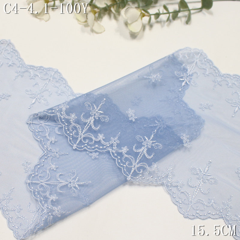 FREEDOMBEAUTY | Color mesh embroidery lace bilateral French pattern, Lolita skirt children's lace accessories